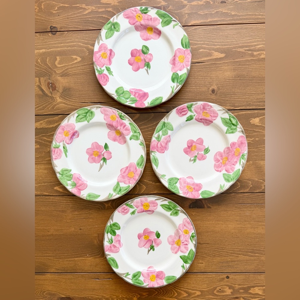 Vintage Franciscan Desert Rose Made In England 50th Anniversary Plates Lot(4)